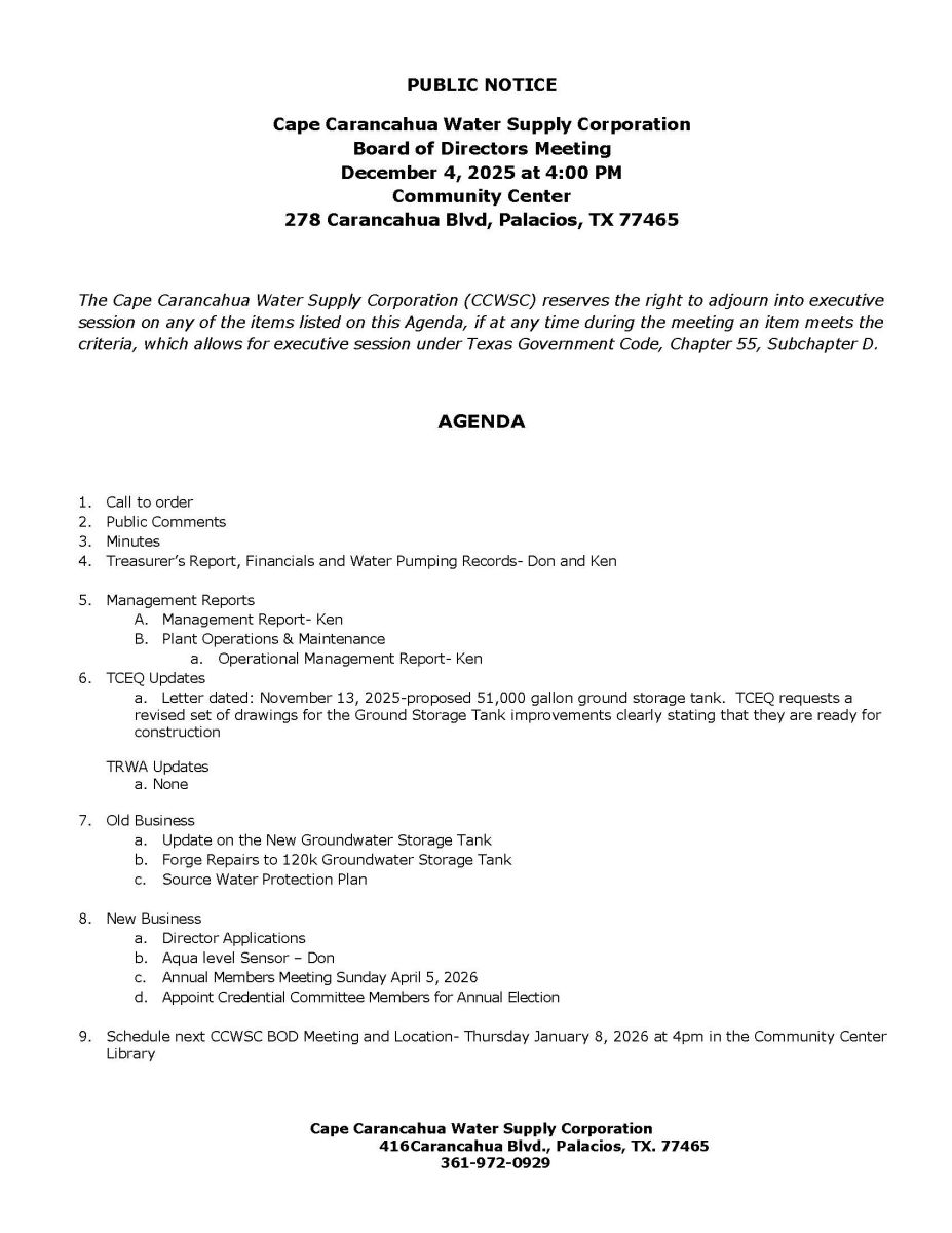 BOD Meeting  Agenda 12/04/25