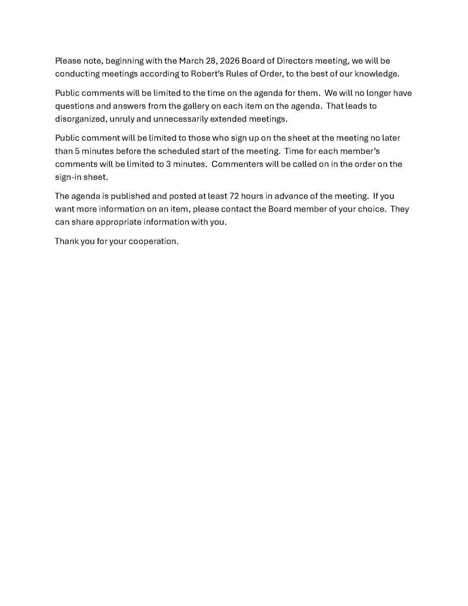 Robert's Rules of Order Notice to Customers